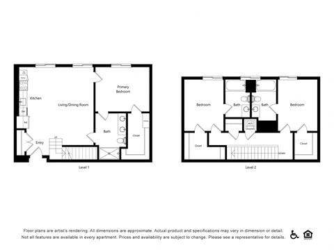 Floor plan for 3 beds, 3 baths, 1557 sqft
